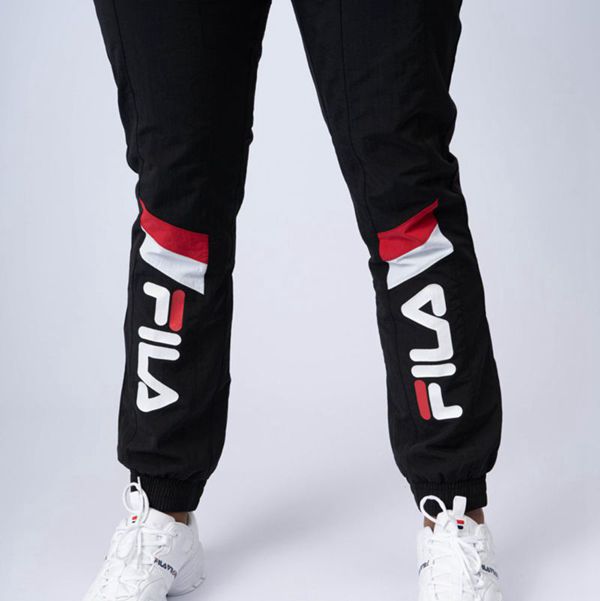 Calça Fila Homem Pretas/Vermelhas/Branco - Fila Luigi Light Weight Track Portugal Online,CJLU-60721